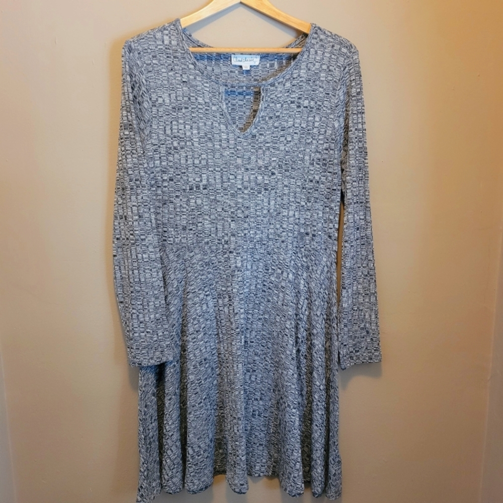 Cloud Chaser Grey Skater Dress